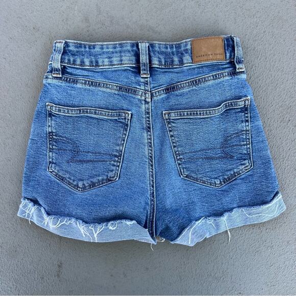 American Eagle Mom Short Cuff Roll Hem Stretch AEO Size 00 - Picture 2 of 8